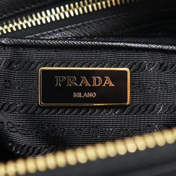 Prada Crossbody Tote Bag Tessuto Nylon Saffiano Leather Nero Black - Picture 4 of 9